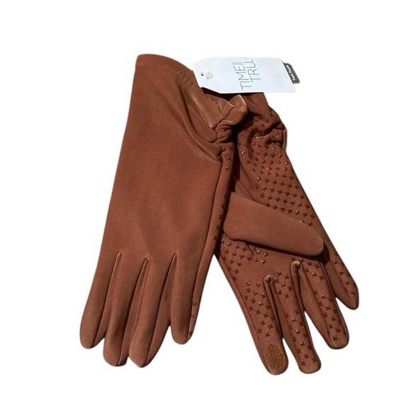 Driving Gloves Tech Touch Fleece Lined Cognac Gloves - Picture 7 of 8